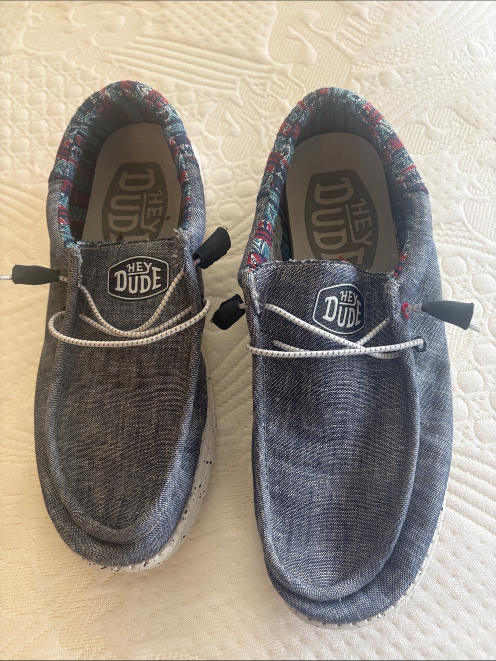 Hey Dude Ladies Lightweight Blue Slip-On Shoes